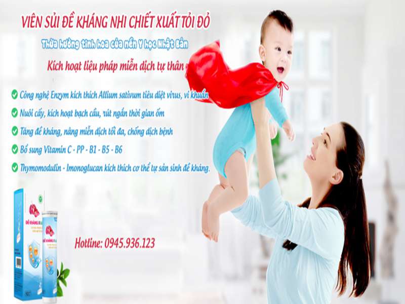 Viên sủi đề kháng nhi - chiết xuất từ tỏi đỏ, tinh hoa công nghệ Nhật Bản