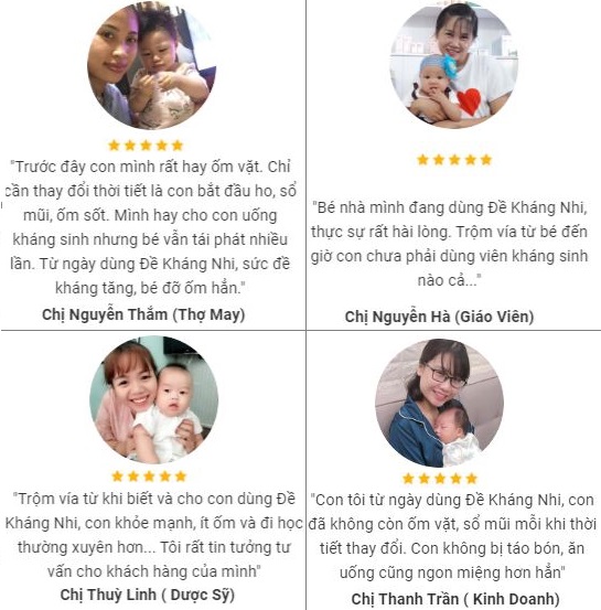 Đánh giá của các mẹ về Viên sủi Đề kháng nhi sau khi sử dụng