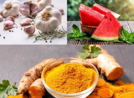 tỏi, củ nghệ, dưa hấu